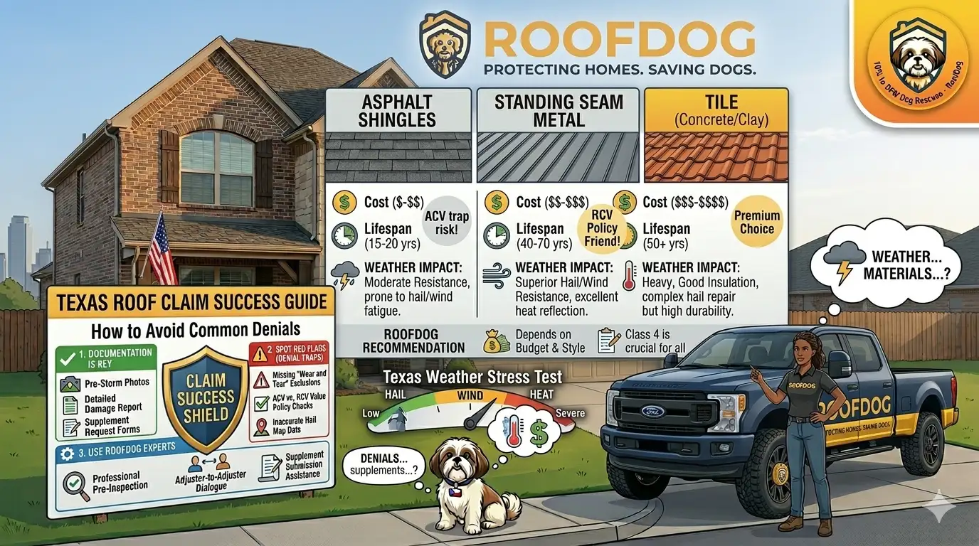 Asphalt vs. Metal vs. Tile: Which Roof is Best for Texas Weather?
