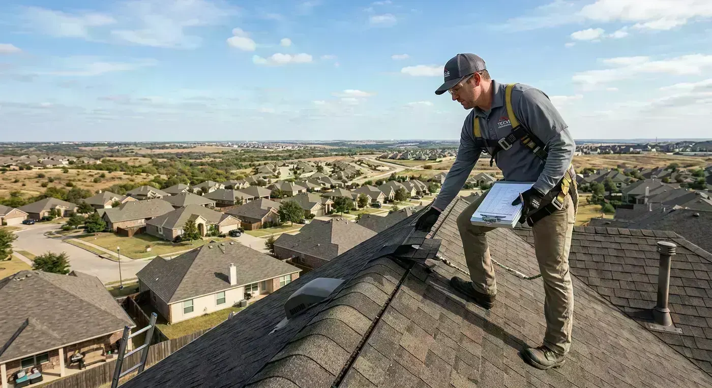Professional roof inspection in Texas