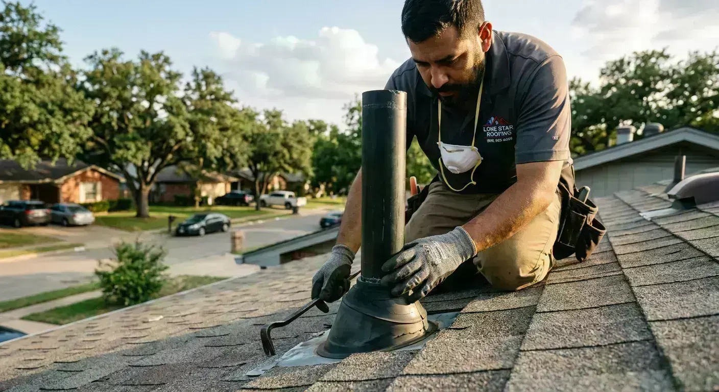 Roof repair inspection on an Allen, TX residential home