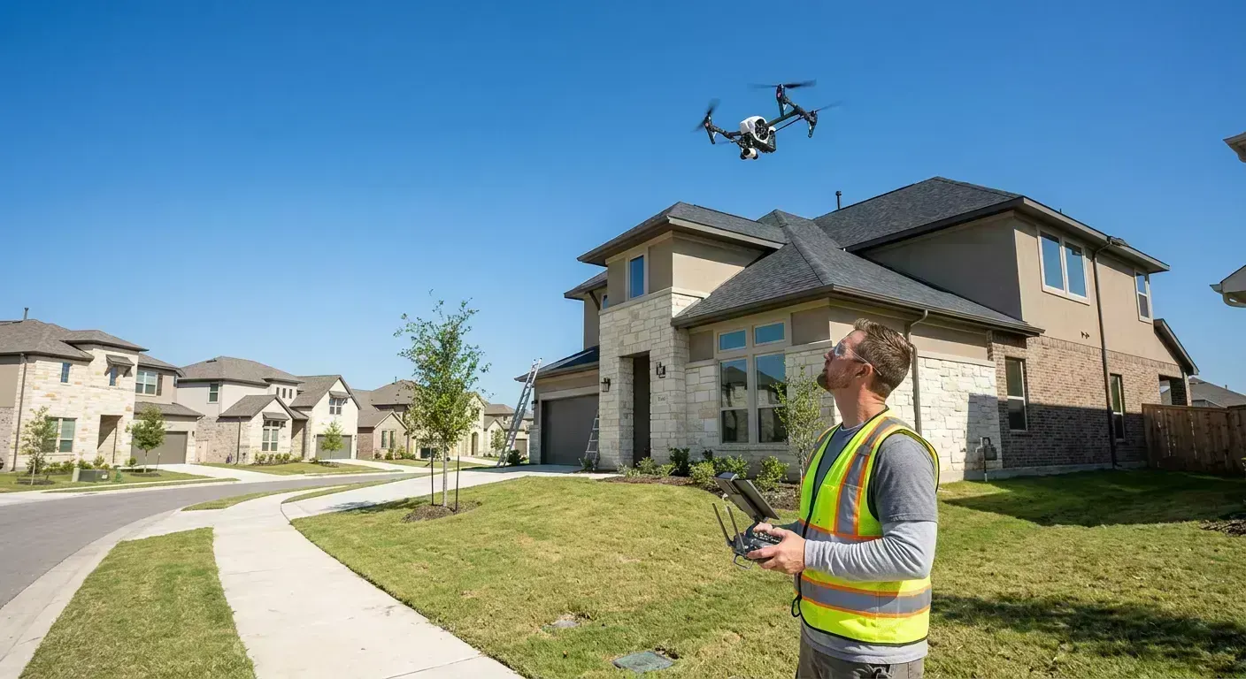 Roof repair inspection on a Frisco, TX residential home