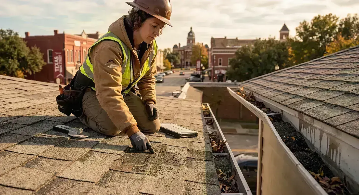 Roof repair inspection on a Grapevine, TX residential home